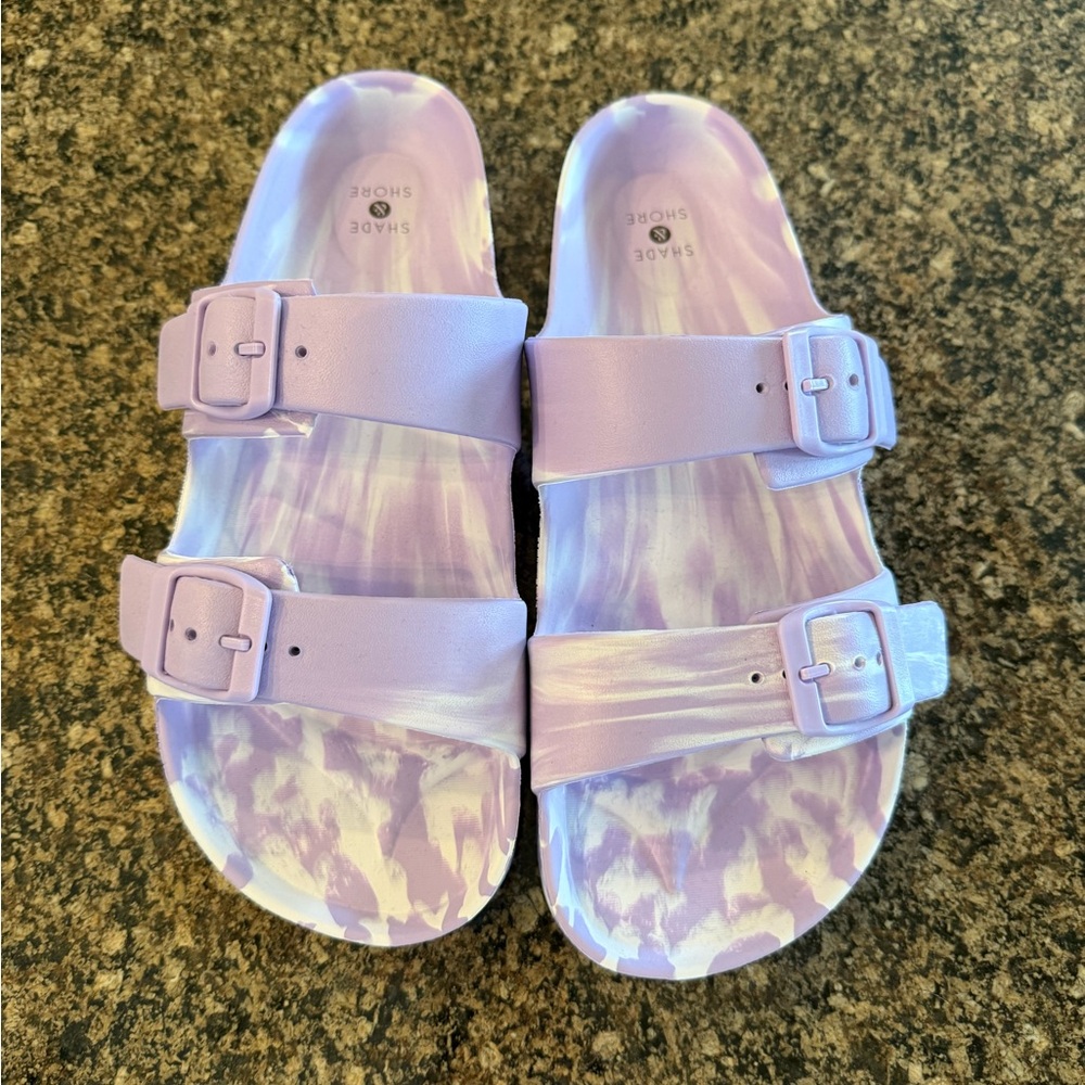 Shade & Shore Women’s Lavender Tie-Dye Sandals NWOT Size 9